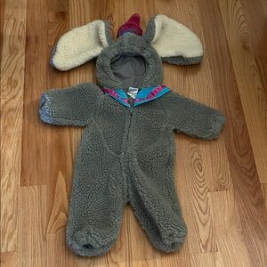 Disney Gray Fleece dumbo Halloween costume. Kids One Piece with Colorful Accents